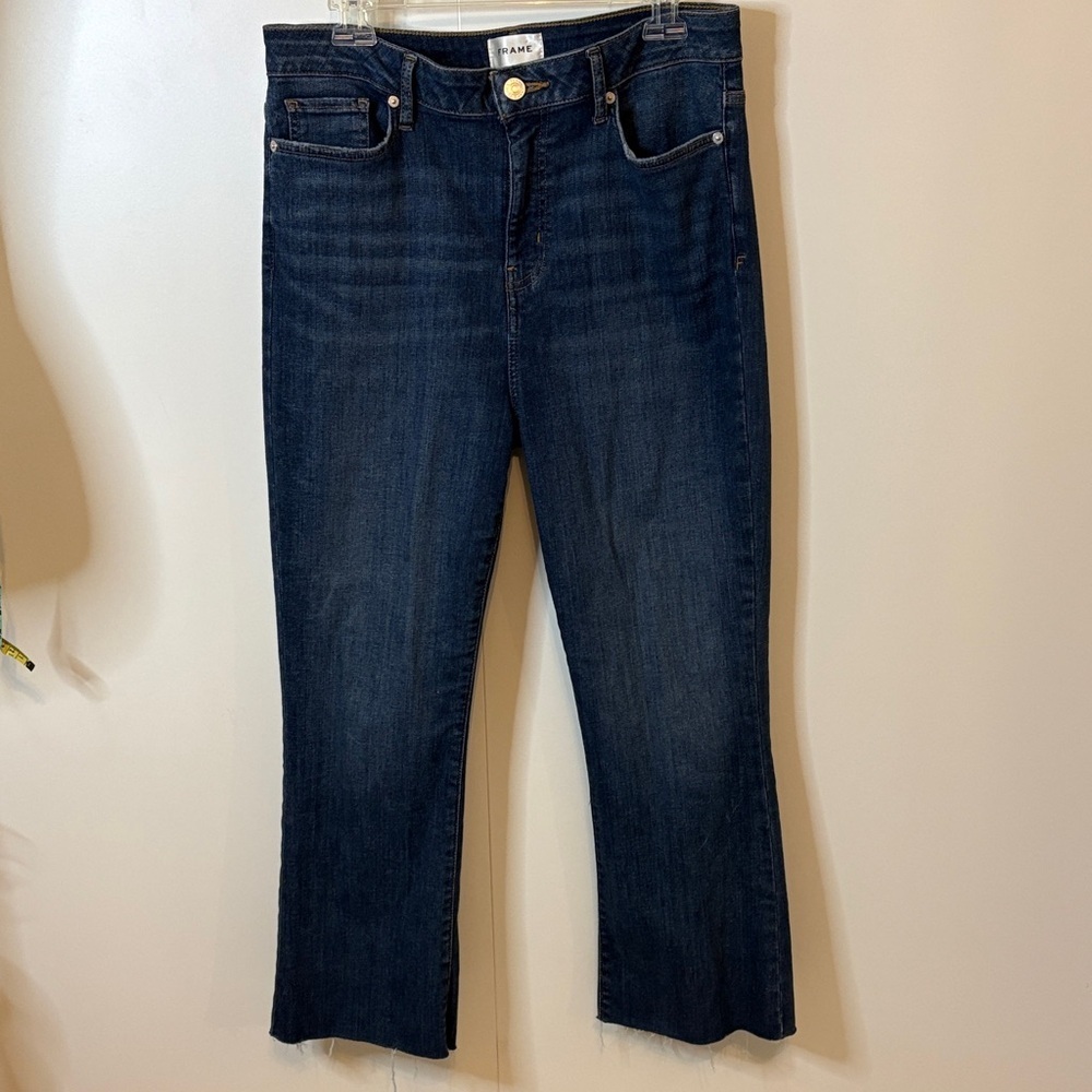 Frame Denim Indigo BootCut Frayed Hem Jeans | 31